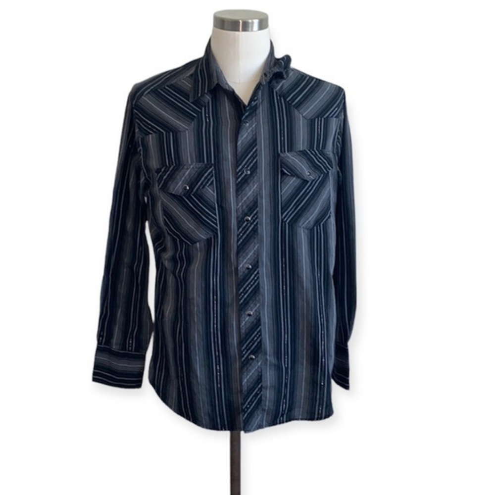 Wrangler men’s striped western snap shirt